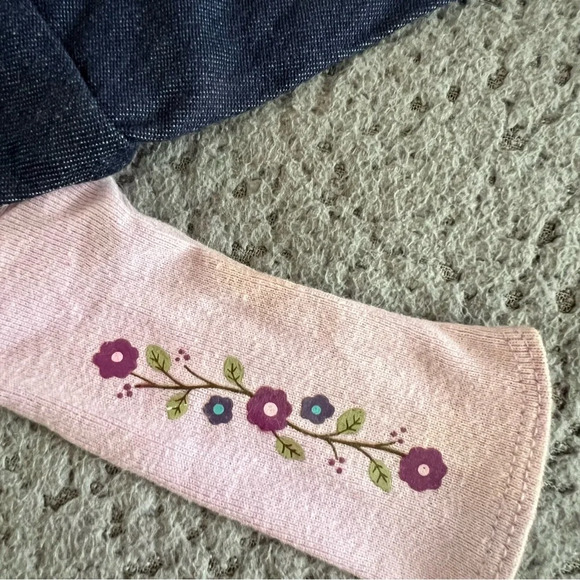 American Girl Doll Dress Denim Jumper Top Outfit Denim Jumper Blue Purple W/hngr - Picture 3 of 5